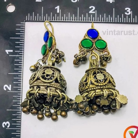 Antique Jhumka Earrings with Traditional Design - Picture 5 of 10